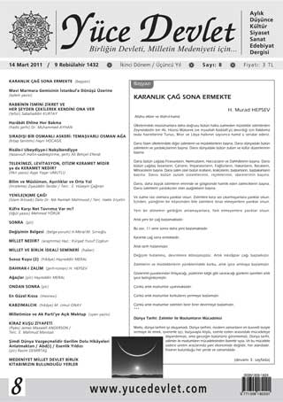 YÜCE DEVLET DERGİSİ 8. SAYI (MART 2011) BASIN BÜLTENİ